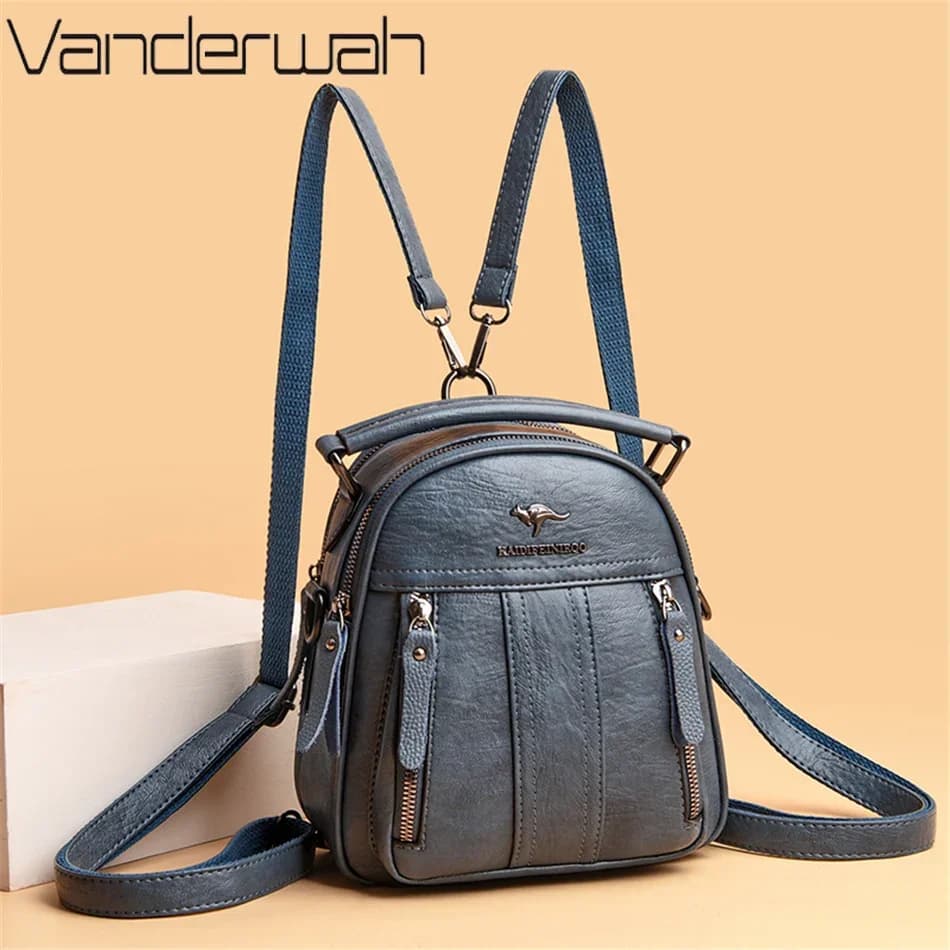 Leather backpacks 4 in 1 Multifunction women's shoulder bag Travel bag for fashionable women's small backpack for girls New Messenger Sac