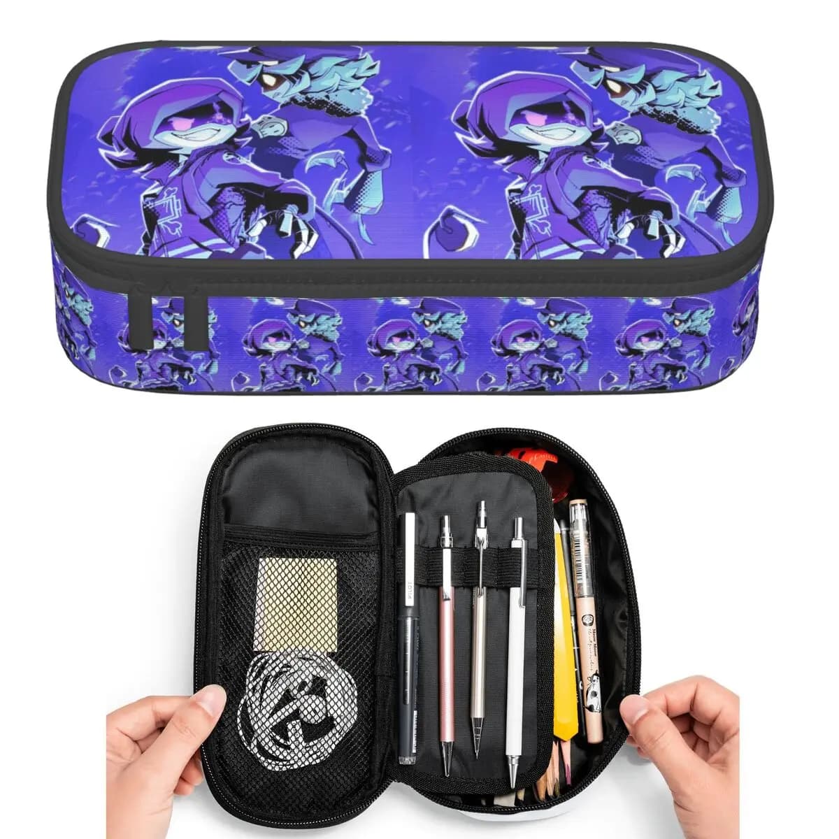 Murder Drones Game Pencil Cases for Students Pen Box Pencil Bag Big Capacity Pencil Pouch Pen Holder