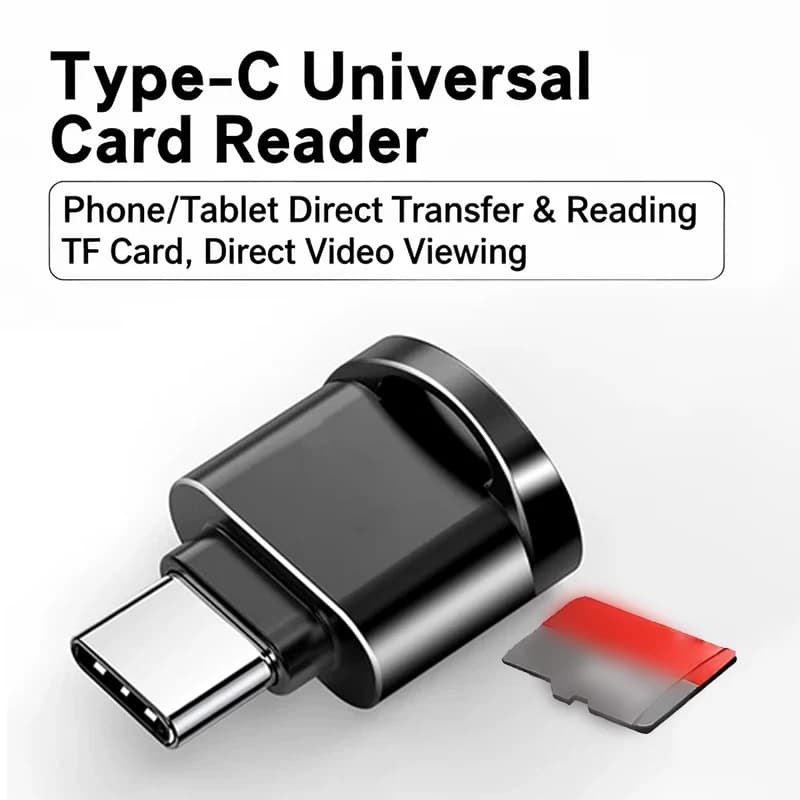 Mini Type-C to SD Micro TF Card Reader Memory Card, Suitable for Samsung For Huawei For Xiaomi, Aluminum Alloy Card Reader