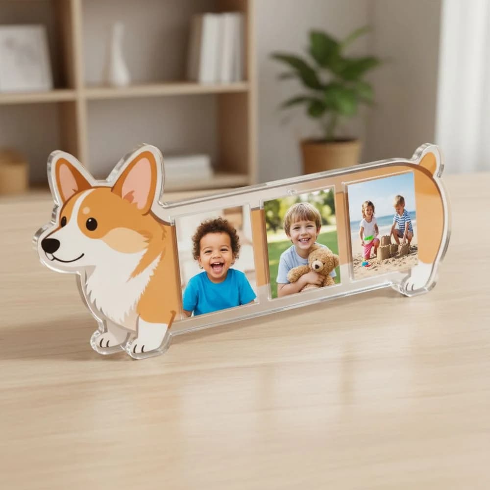 Cornici per Foto in Acrilico alla Moda, Cornici da 3 Pollici a Forma di Cane, Collezione Decorativa da Scrivania, Cornice per Foto da Tavolo, Decorazione per la Casa