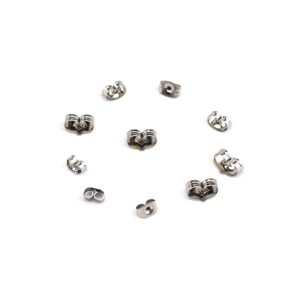 100 Pz/lotto 5 6 8mm In Acciaio Inox Orecchino Indietro Tappo Accessori Fai Da Te Orecchini Spille Caps Orecchio Collegamento Per Creazione di Gioielli