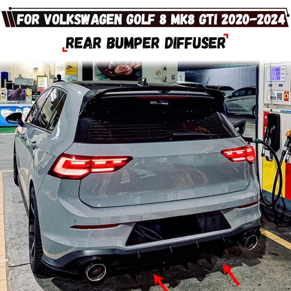 For Volkswagen VW Golf 8 MK8 GTI 2020 2021 2022 2023 2024 Kit Carrozzeria Lip Bumpers Rear Diffuser Spoiler Splitter Protection