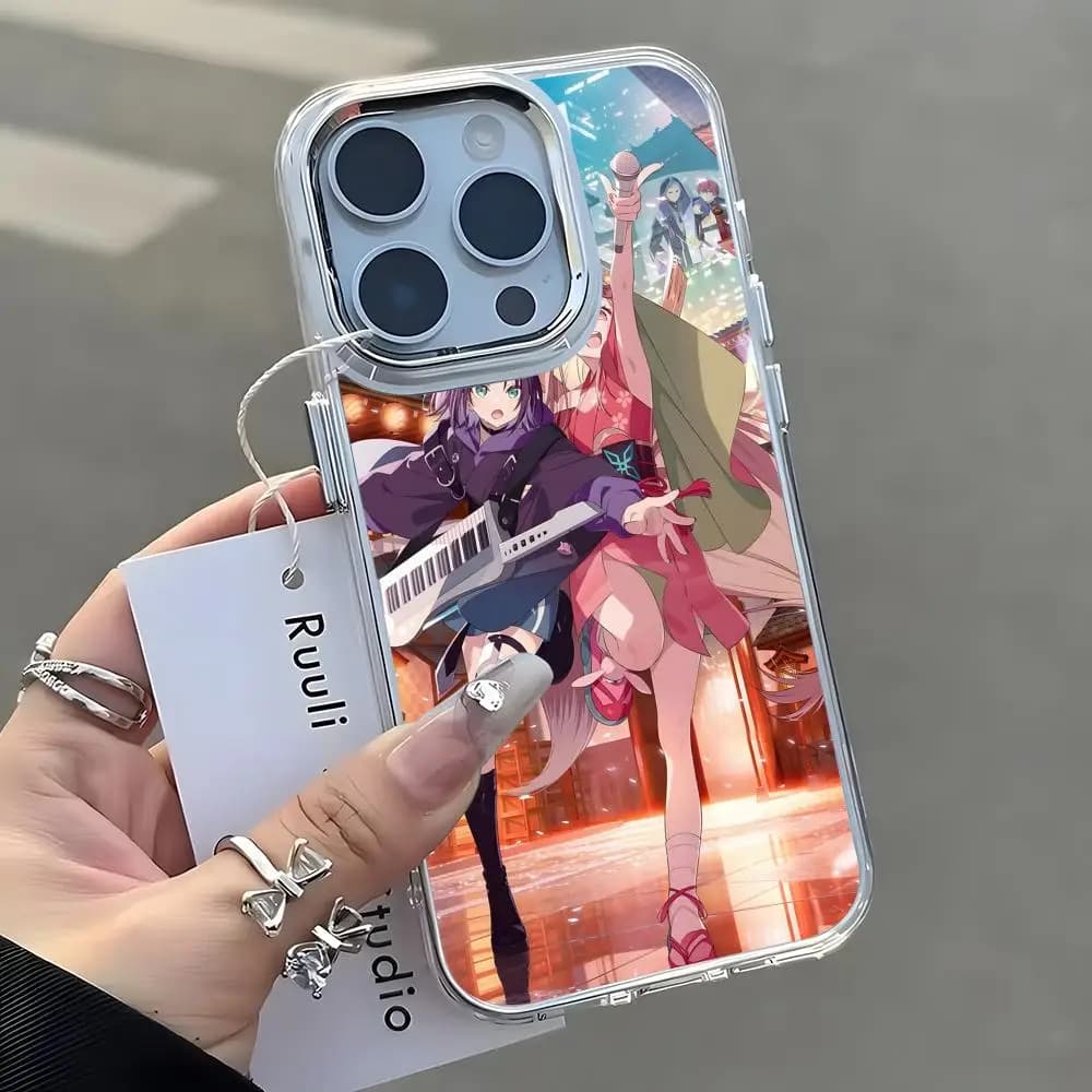 Cosmic Princess Kaguya Phone Case For iPhone17 16 15 14 13 12 11 Pro Max Plus Chrome Button Camera Ring Transparent Case