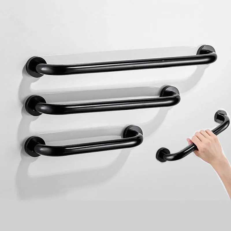 Spazio nero vasca da bagno in alluminio maniglioni corrimano anziani maniglia del bagno bracciolo sicurezza e accessori porta asciugamani Wc