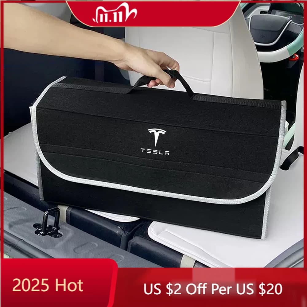 Adesivo per auto, scatola portaoggetti pieghevole per bagagliaio, organizer auto, accessori per Tesla Model 3, Model S, Model X, Coil Mod, WYE, K80, Roadst