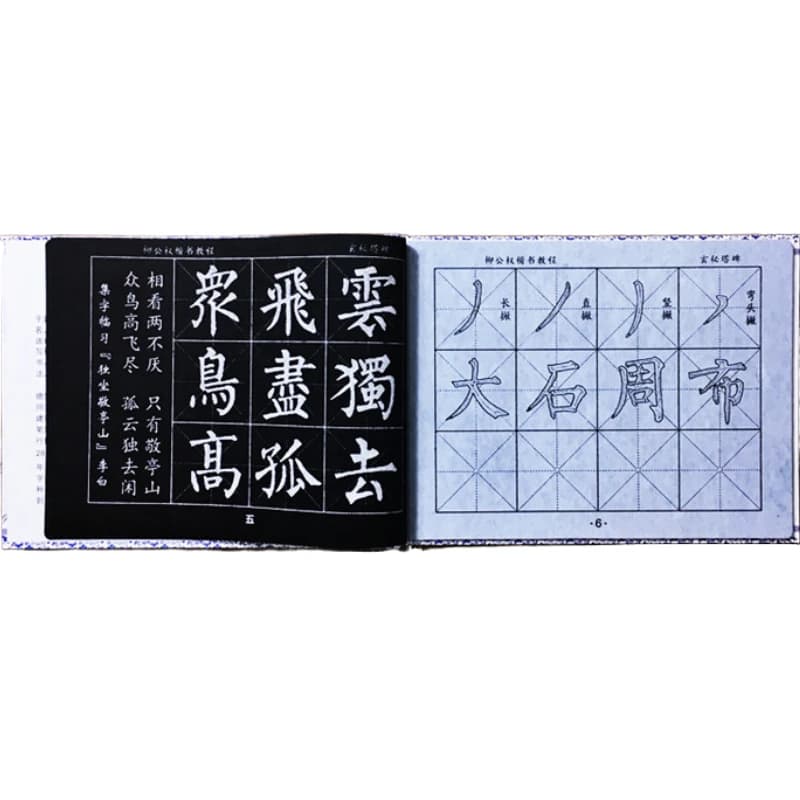 Chinese Calligraphy Copybook Yan Zhenqing Ouyang Xun Liu Gongqaun Regular Script Handwriting Brushes Book Water Writing Coth Set