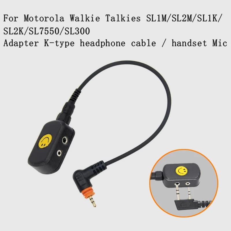 Cavo Adattatore Audio per Walkie Talkie Motorola SL1M SL1K SL2M SL1600 SL7500 a Cavo di Conversione Porta per Cuffie UV-5R K