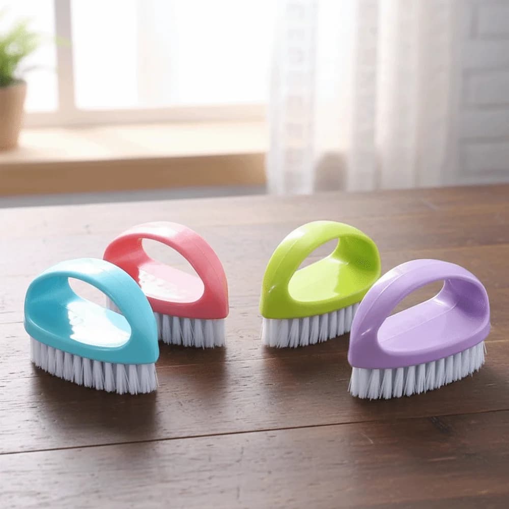 Set di 2 Spazzole per Piastrelle in Plastica, Spazzola Multifunzionale Portatile per Scarpe, Mini Spazzola per Vasca da Bagno e Vetro