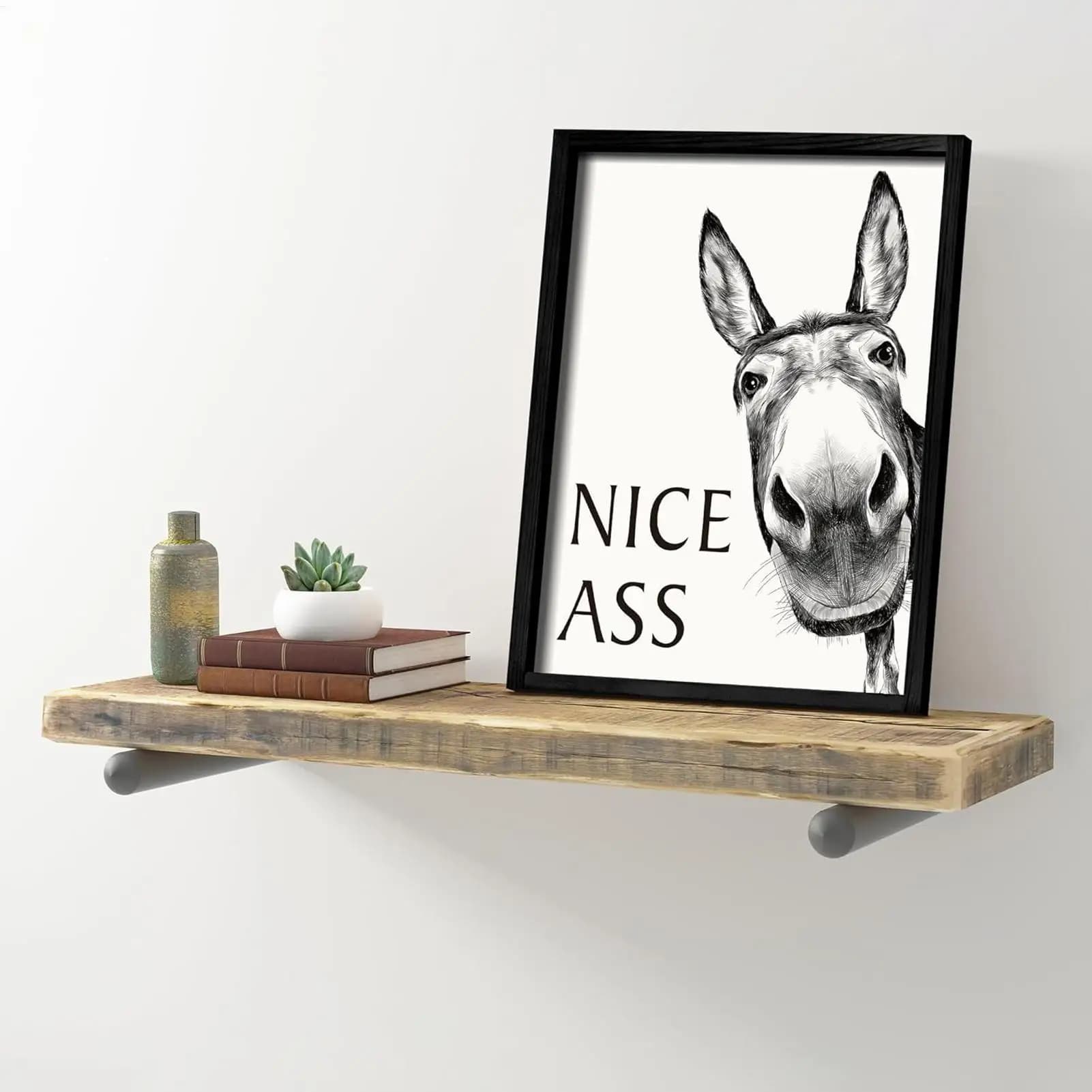 Poster Astratto di Animali Divertenti 30x40cm, Stampa su Tela con Citazione, Arte Murale per Casa e Bagno, Idea Regalo
