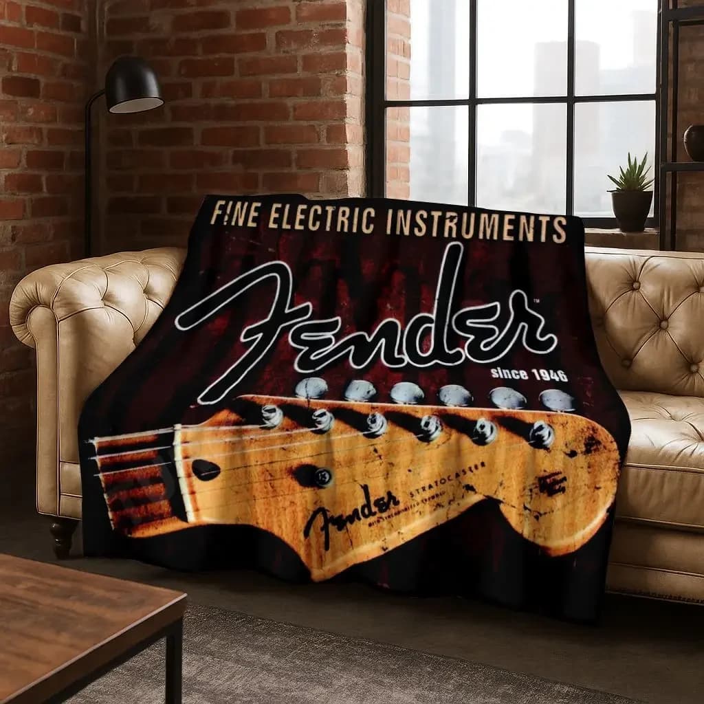 Coperta in Flanella Morbida e Calda con Logo Musicale 3D per Chitarra e Basso, Ideale per Letto, Camera da Letto, Soggiorno, Viaggi e Regalo