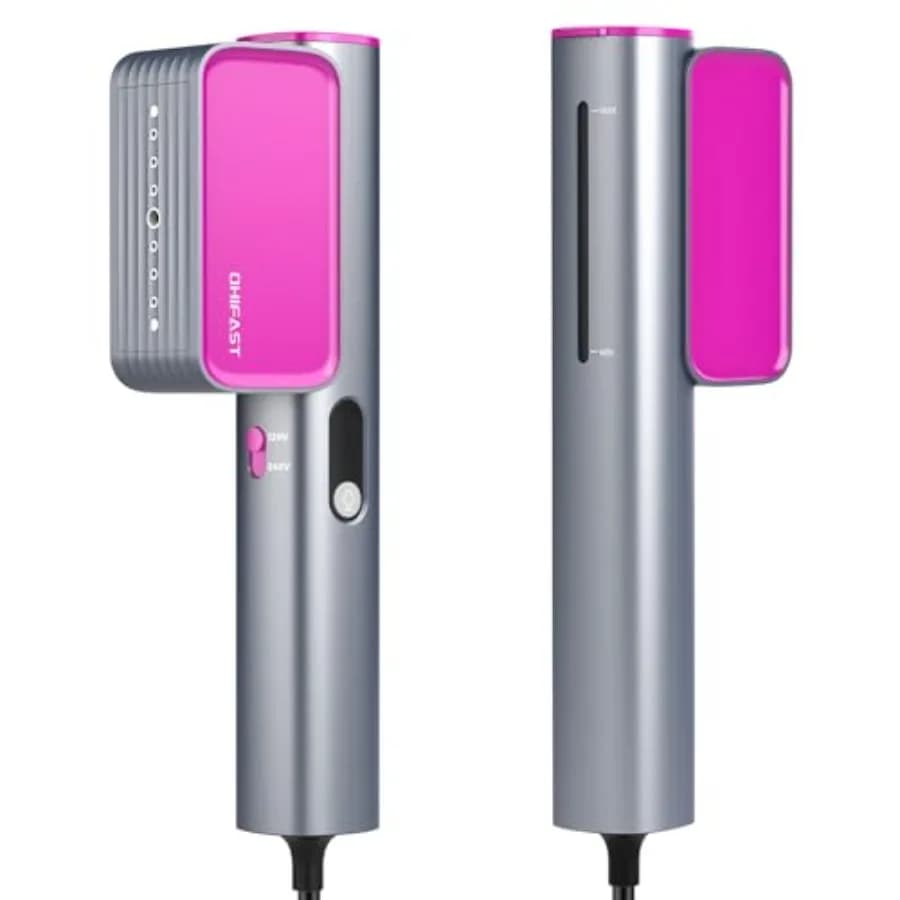 Vaporizzatore da Viaggio Portatile per Vestiti a Doppia Tensione 100-240V, Riscaldamento Rapido in 15s, 9 Minuti di Vapore Continuo, 2-in-1