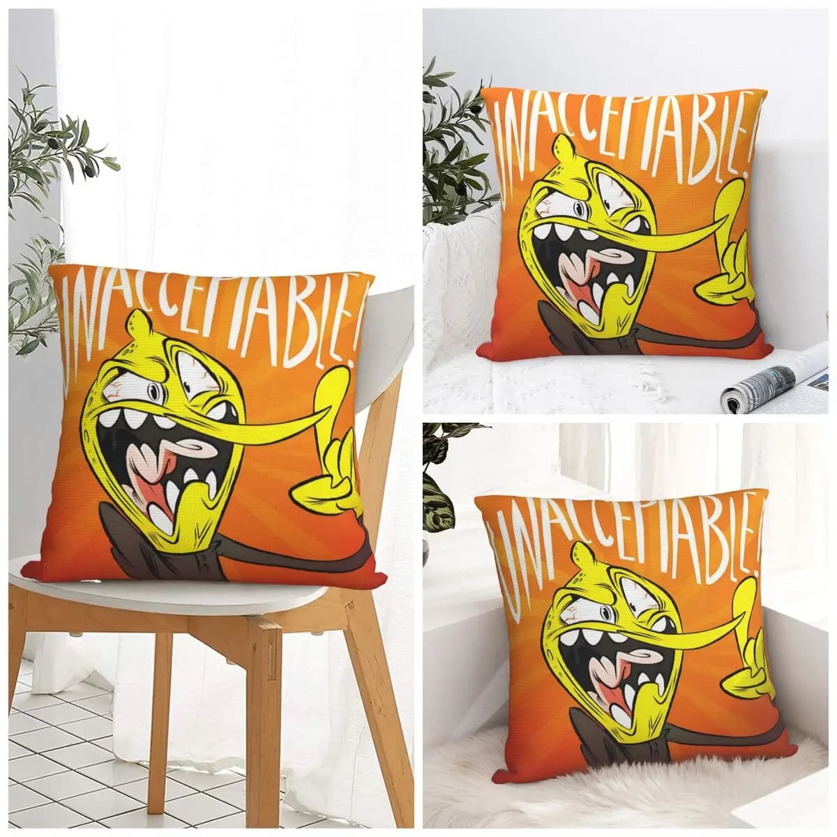 Federa per cuscino accettabile Lemongrab Fodera per cuscino divertente Fodera per cuscino dal design morbido Federe per sedia Divano Decorazione della casa