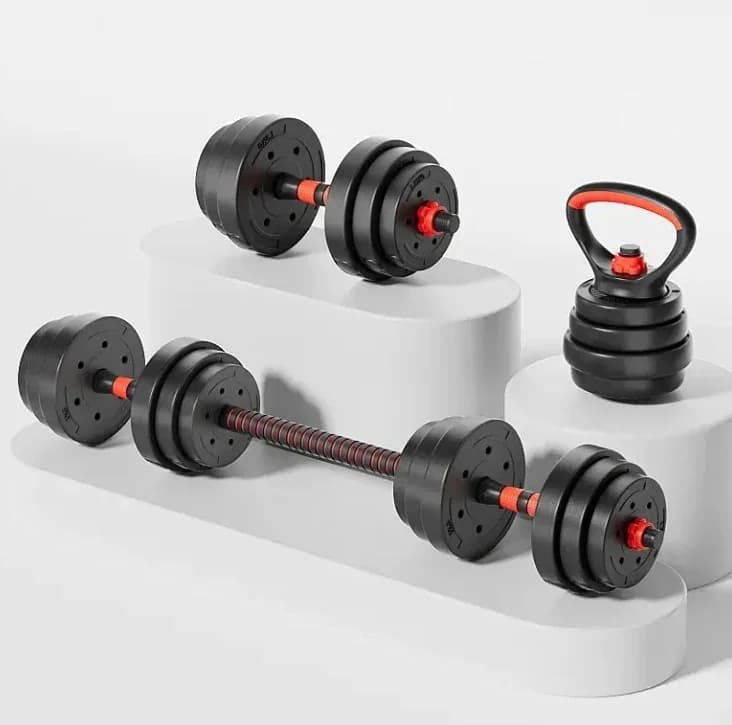 Set di Manubri Multifunzione per Palestra Domestica 10kg-50kg, Logo e Colore Personalizzabili, Manubri e Bilancieri in Cemento per Fitness