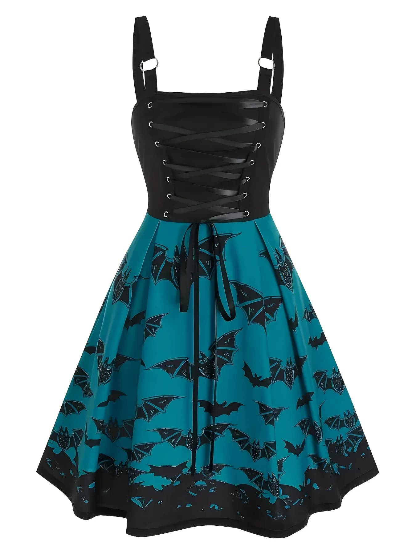 Abito da donna moda europea e americana con stampa pipistrello A vita alta sling A plus size dress