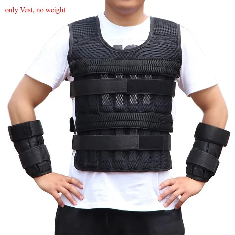 Vest Only 1x Upgrade Adjustable 30kg Loading Weighted Vest Fitness Weight Training Vest Comfortable Waistcoat Fitness Equipment