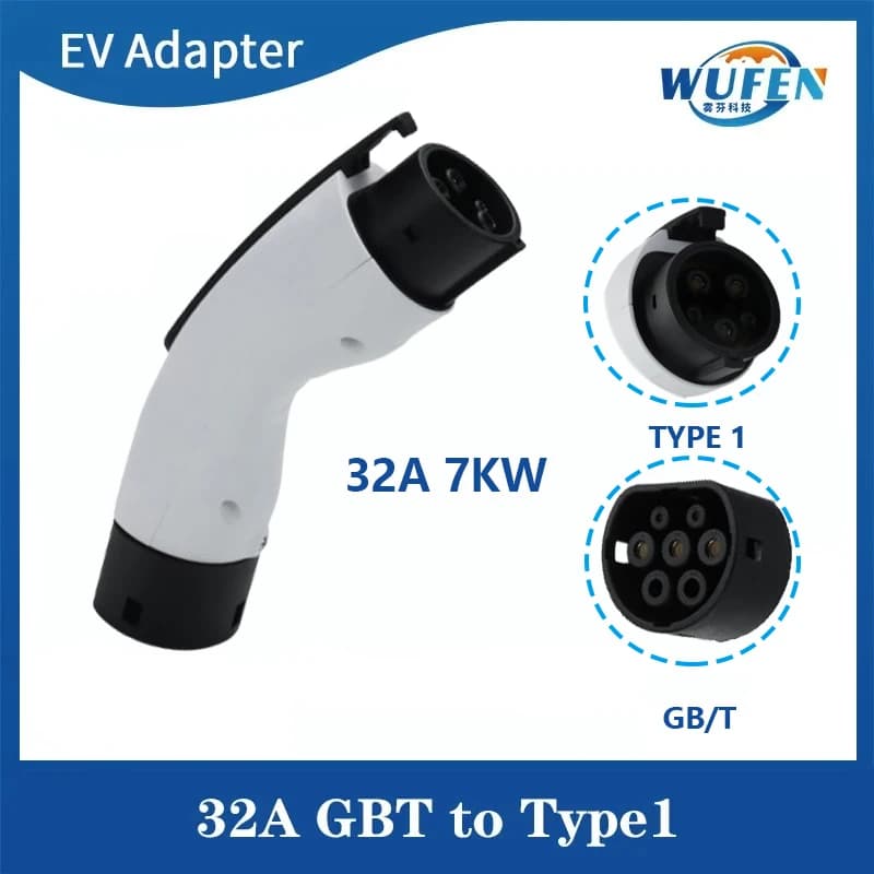 WUFEN GBT a J1772 Adattatore CA Type1 32A EVSE Connettore 7KW Caricatore per auto elettrica Caricatore EV Convertitore di ricarica accessori