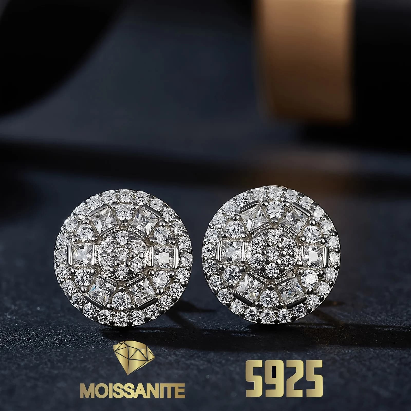 Luxury Earrings Round Stud Earring Moissanite Earrings S925 Silver Earring Women Engagement 2025