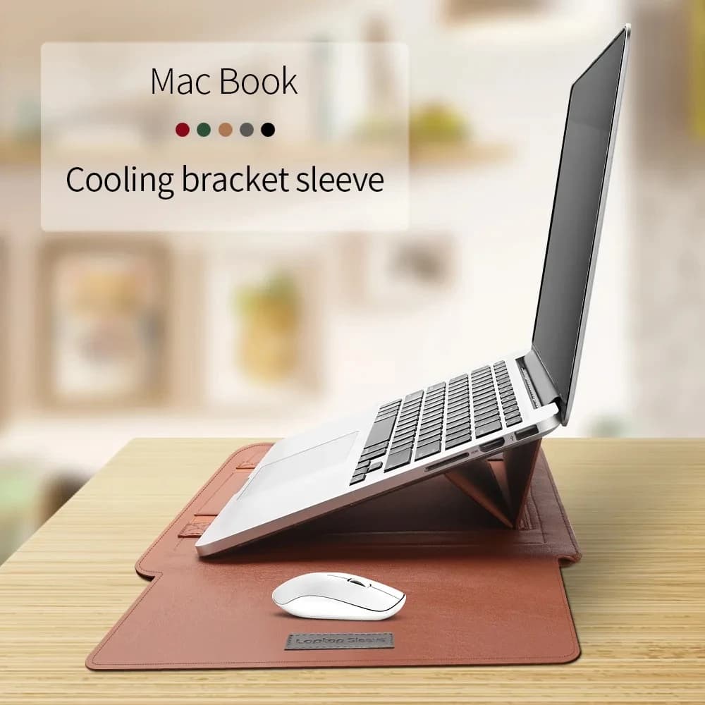 Custodia per Laptop 3 in1 per Macbook Air Pro custodia in pelle PU 13/14/15/15.6 pollici custodia per Notebook custodia per Laptop con supporto per Mouse