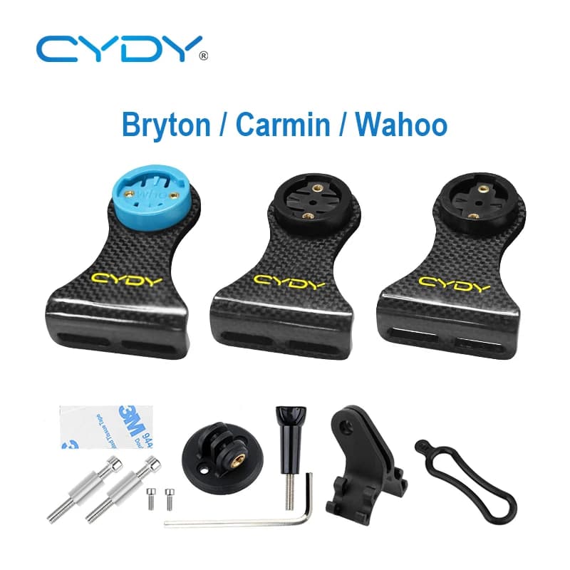CYDY Supporto Garmin Bryton Wahoo in carbonio per manubrio anteriore per computer da bicicletta MTB con portalampada Gropro Accessori bici