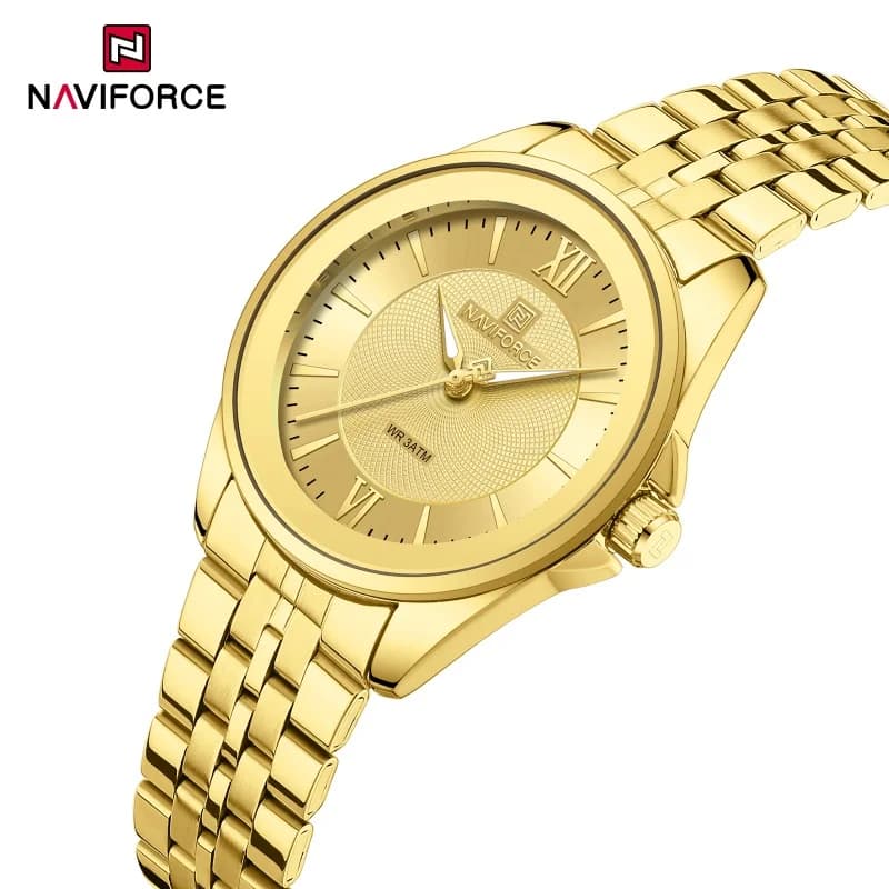 NAVIFORCE Orologio da donna al quarzo impermeabile 3ATM, semplice e alla moda, con cinturino in acciaio inossidabile, orologio da donna al quarzo, regalo per donna NF5067