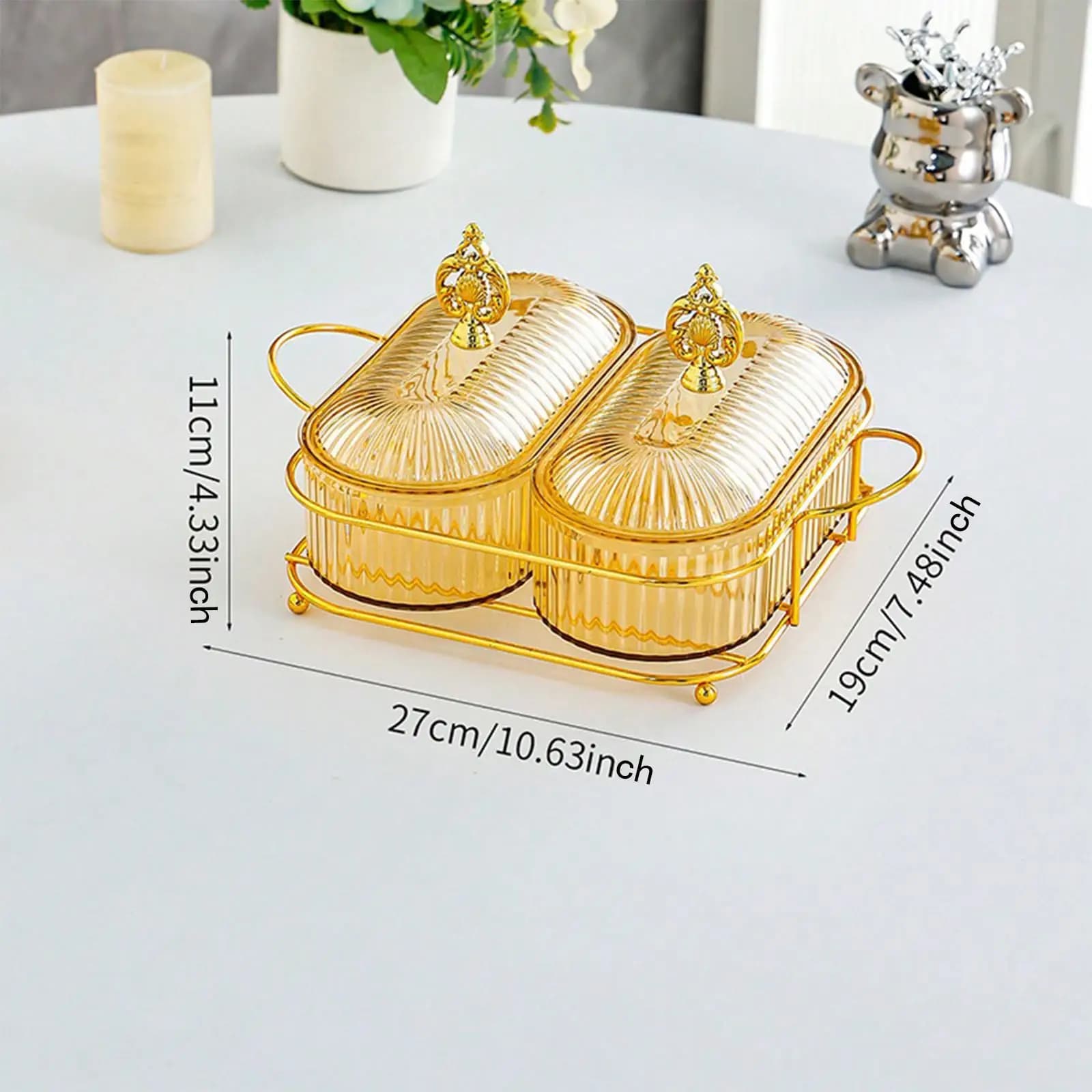 Dried Fruit Snack Serving Plate Candy Nuts Dish for Living Room Cookies Nut