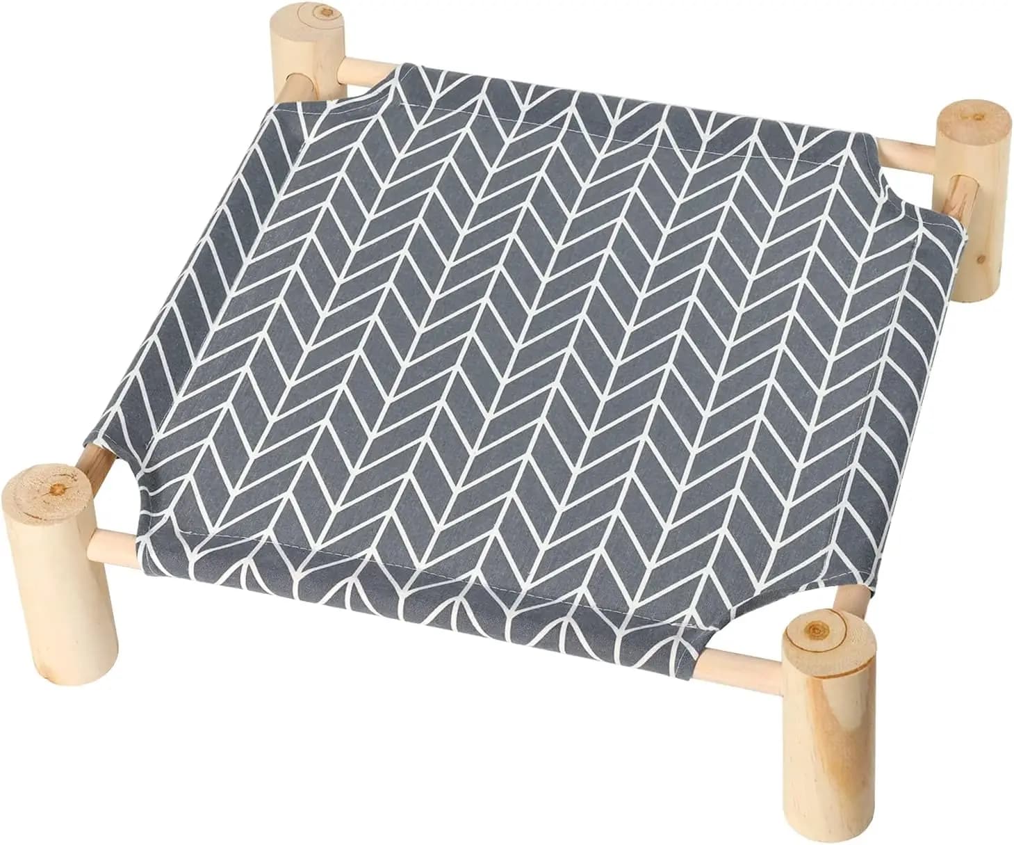 Cuccia rialzata per cani e gatti di piccola taglia, telaio in legno traspirante, lettino rinfrescante da esterno, facile da montare