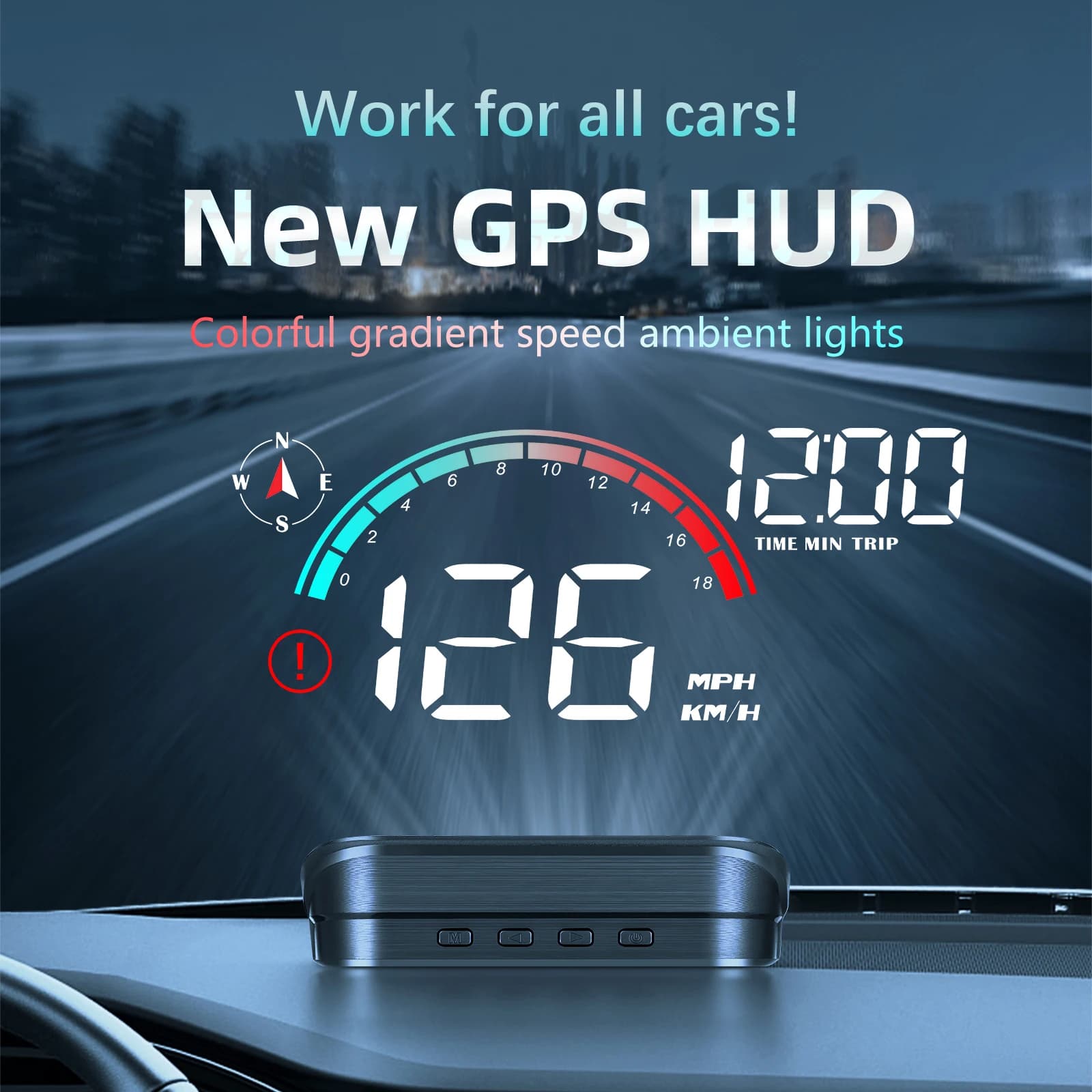 Nuovo HUD M22 per auto, tachimetro, computer di bordo, proiettore sul parabrezza, GPS+Beidou, Head Up Display, tachimetro digitale GPS