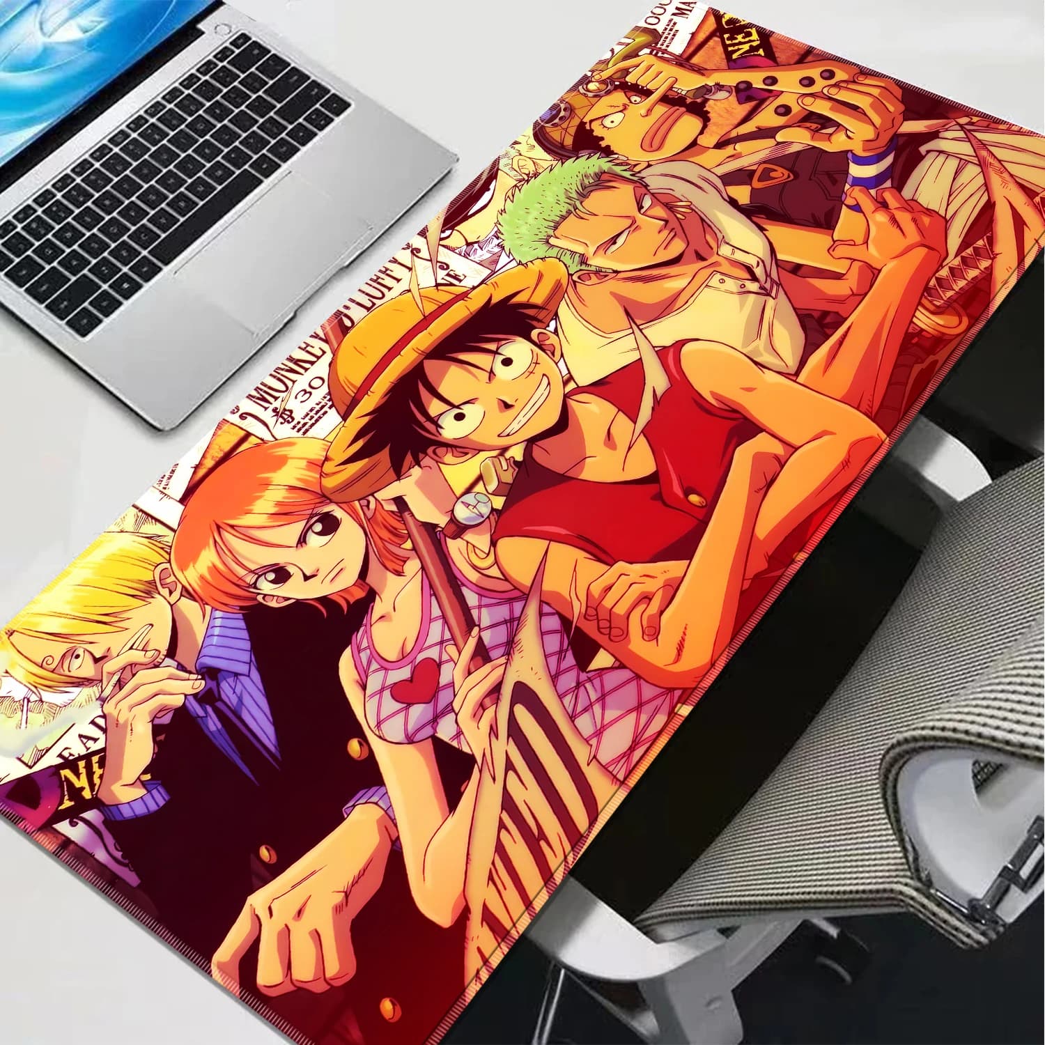 Tappetino per Mouse HD Luffy, Accessori Antiscivolo in Gomma, Mousepad per Laptop PC Gamer, Tappetino per Tastiera One Piece, Tappetino per Mouse da Ufficio e Gaming