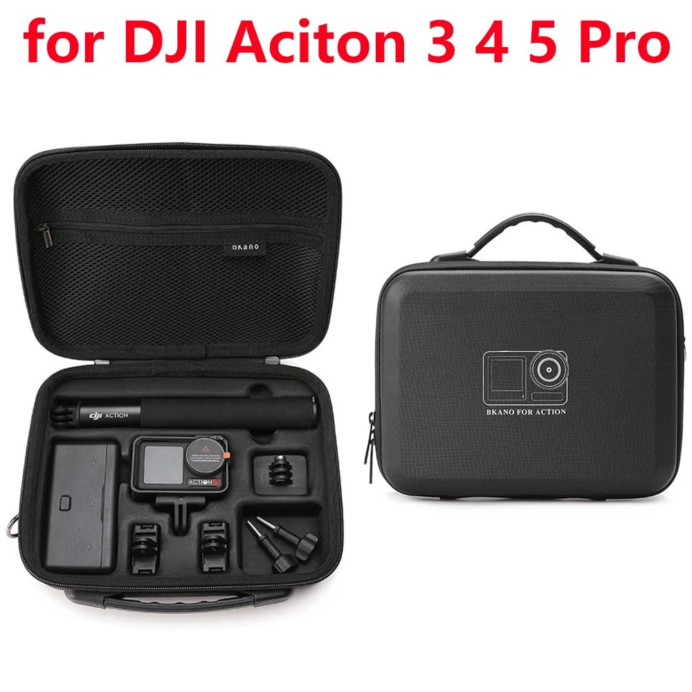 Portable Case Waterproof Battery Charger Base Battery Selfie Stick Storage Box for DJI Action 5 PRO 4 3 Bag Camera Accessories