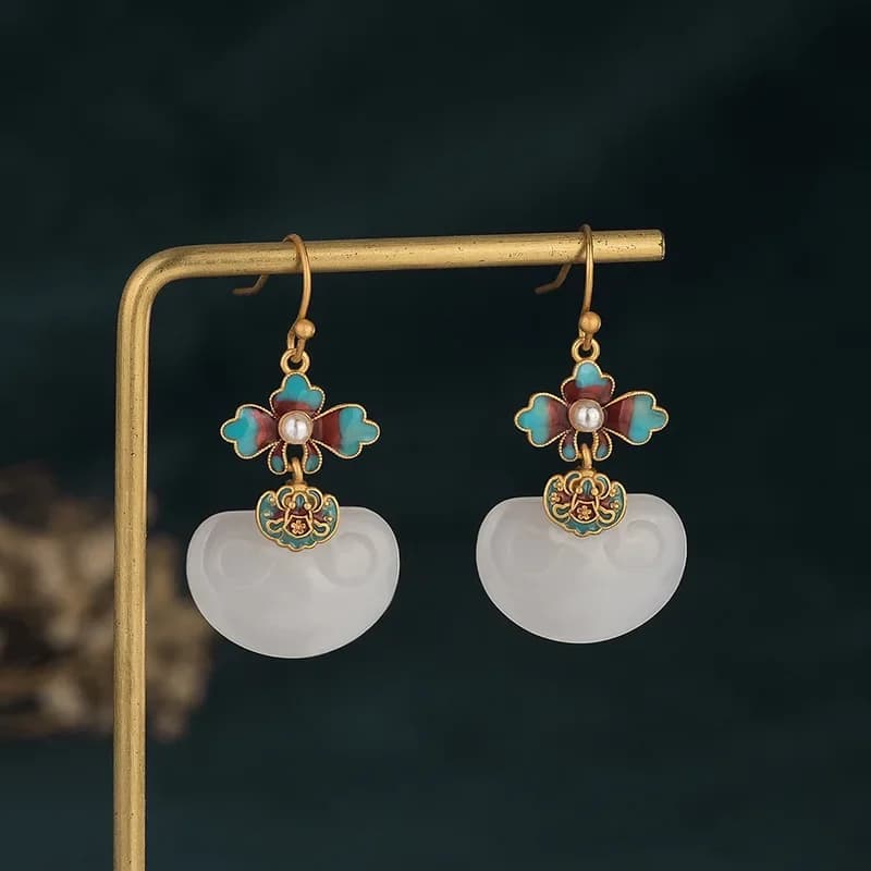 Nuovi orecchini pendenti da donna Gioielli alla moda Smalto nobile Fiore blu Orecchini pendenti da donna per le donne Regali d'amore per l'anniversario di matrimonio