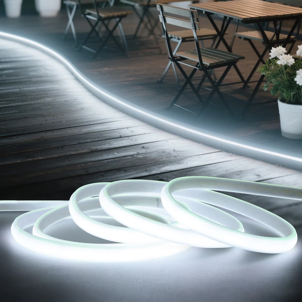 110V 220V COB LED Strip Luci esterne String Flessibile Neon Tubo in silicone Portico impermeabile Giardino Decorazione festa di Natale