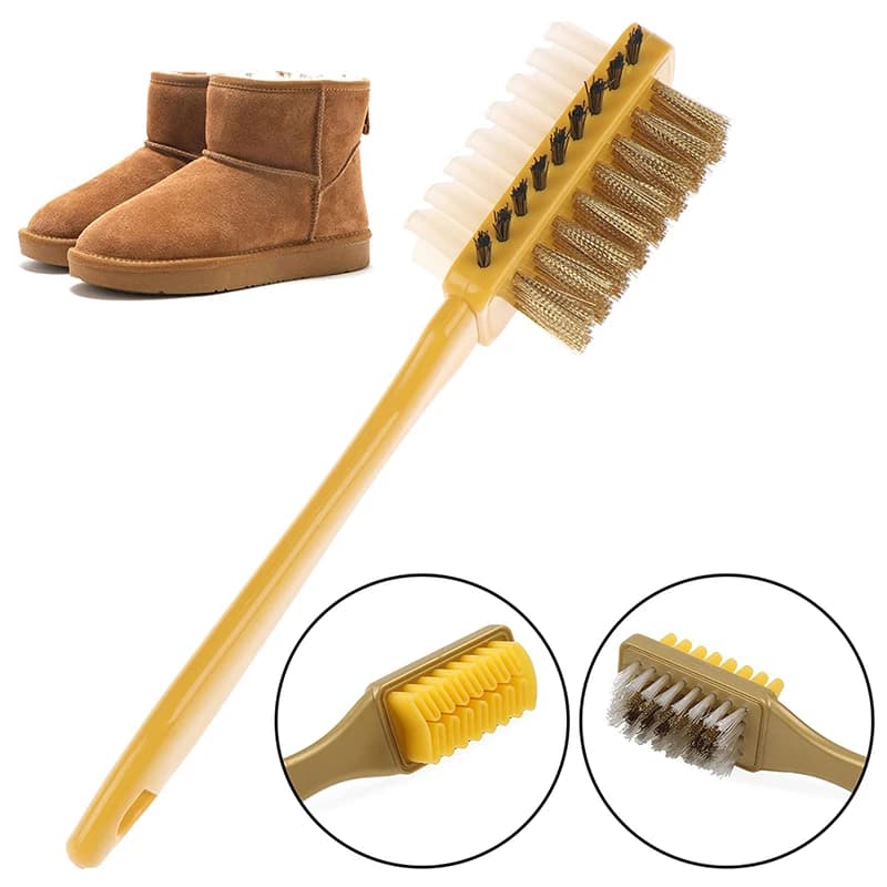 （Summer6）Set di spazzole per la pulizia a 3 lati e gomme abrasive per la pulizia di scarpe e stivali in pelle scamosciata e nabuk