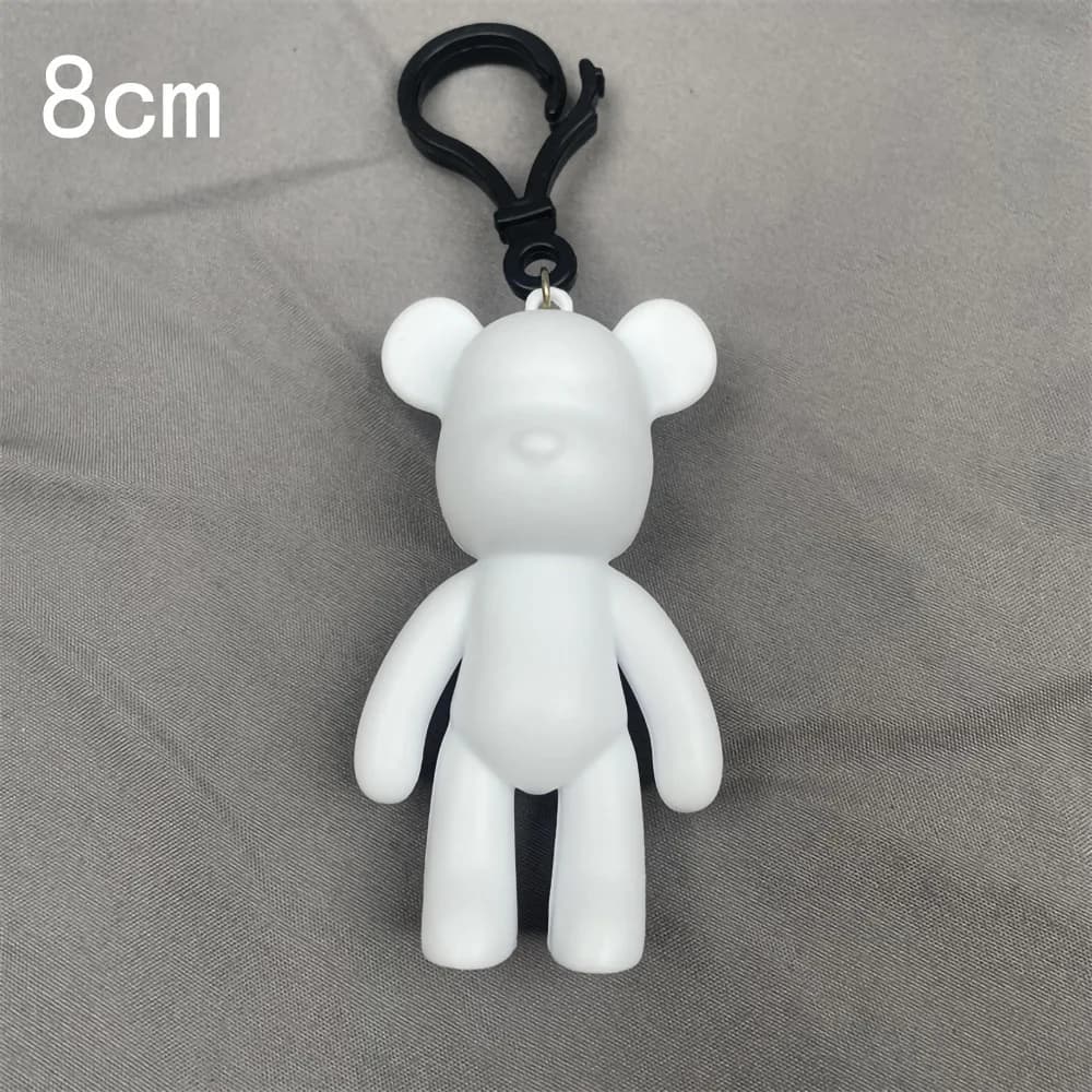 Portachiavi Orso fluido Pittura fatta a mano fai-da-te Orso violento Scultura Stampo bianco Bambola Figurina Giocattoli Orso animale Decorazioni per la casa Ornamenti