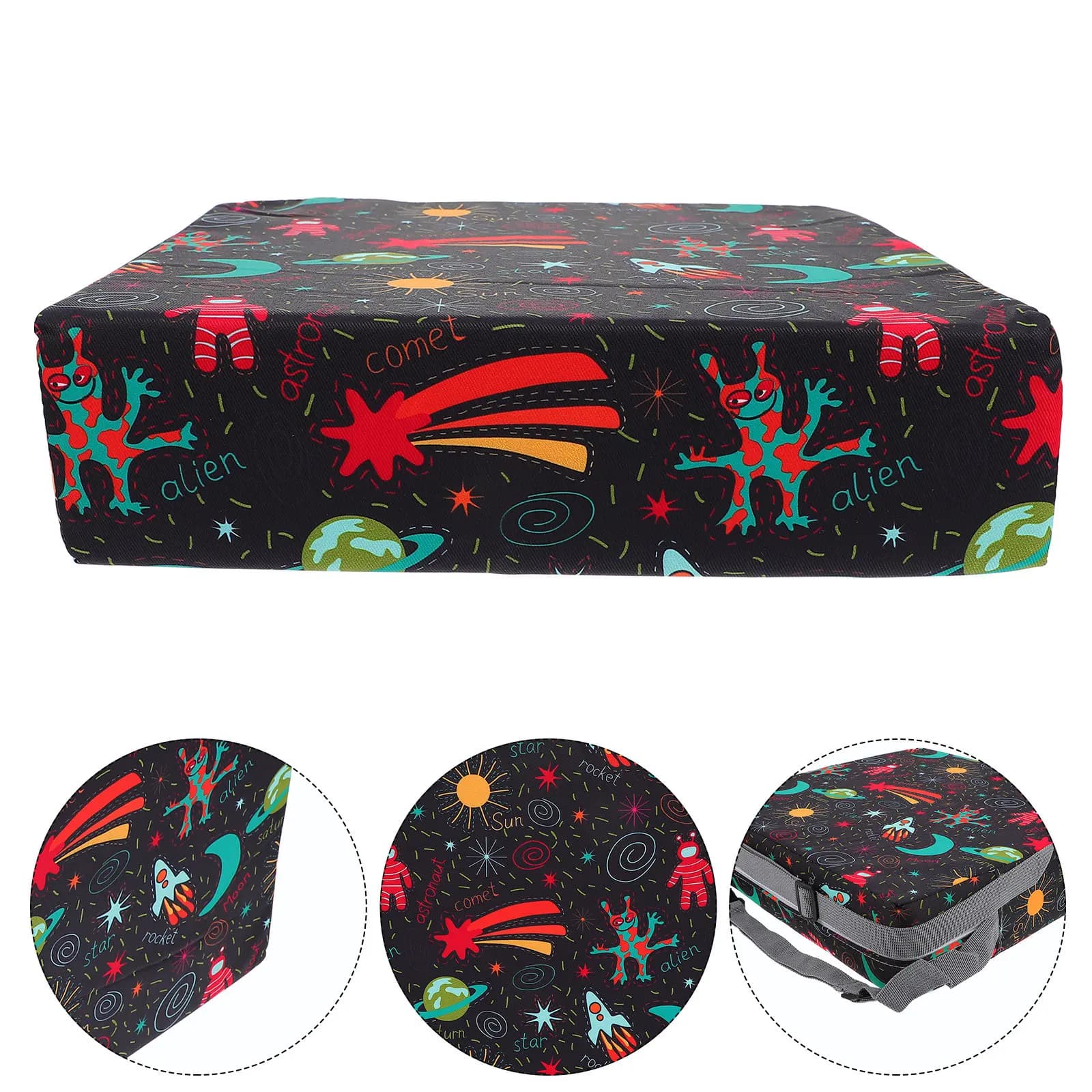 High-speed cushion for Children's high chair, Sponge padded with Adjustable Belt and Straps, Closure with Hinge