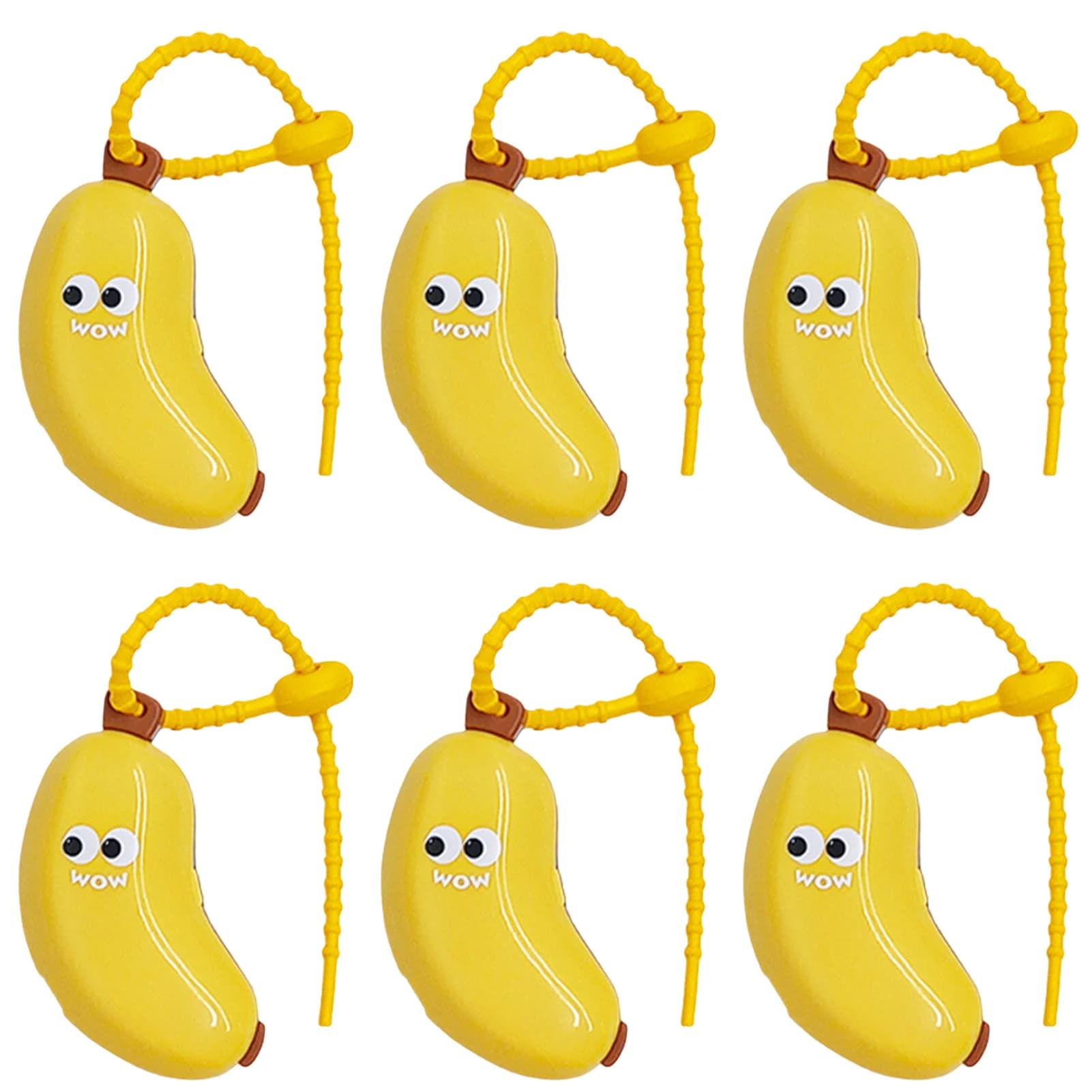6 pezzi durevole copertura per spazzolino a banana con dispenser di dentifricio porta spazzolino a banana impermeabile e portatile