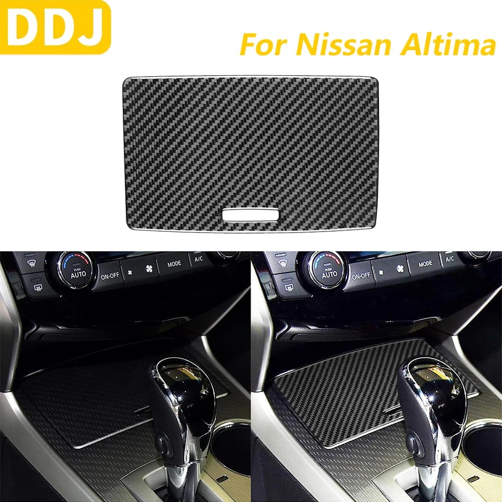For Nissan Altima 2013-2018 Carbon Fiber Center Changing Storage Box Decorative Cover Panel Accessories Auto Decoration Wall decal