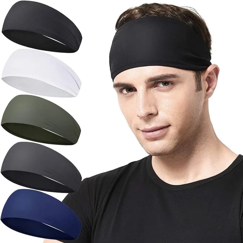 Unisex sports hair band, elastic, breathable, fast drying, absorbent, for gym, fitness, running, yoga.