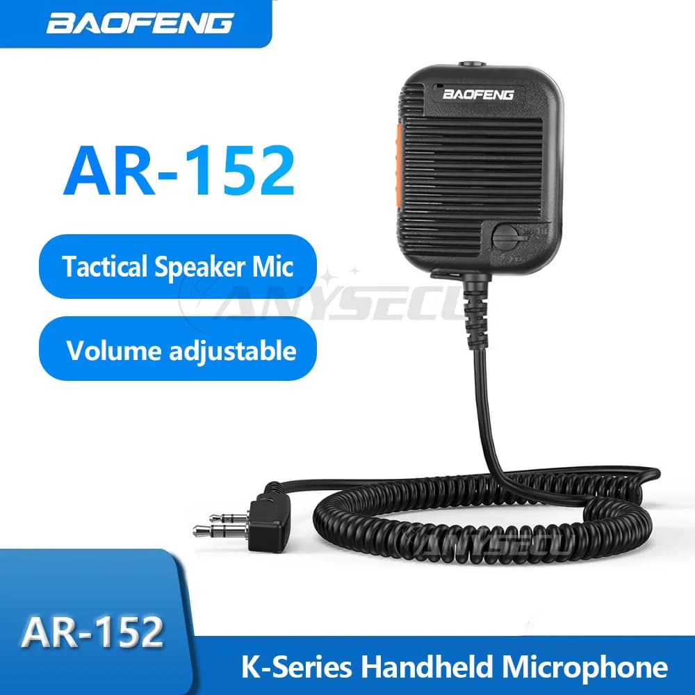 Nuovo Baofeng AR-152 Tattico Altoparlante A Distanza Microfono Spina K 2 Spille Volume Regolabile Per AR-152 UV-32 DM-32 Walkie Talkie