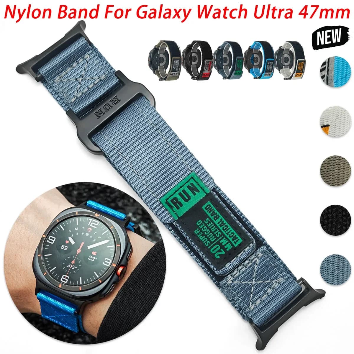 Nylon Sports Band for Samsung Galaxy Watch Ultra 47mm No Gaps Soft strap Men Quick Fit Bracelet for SAMSUNG ULTRA 47 Correa