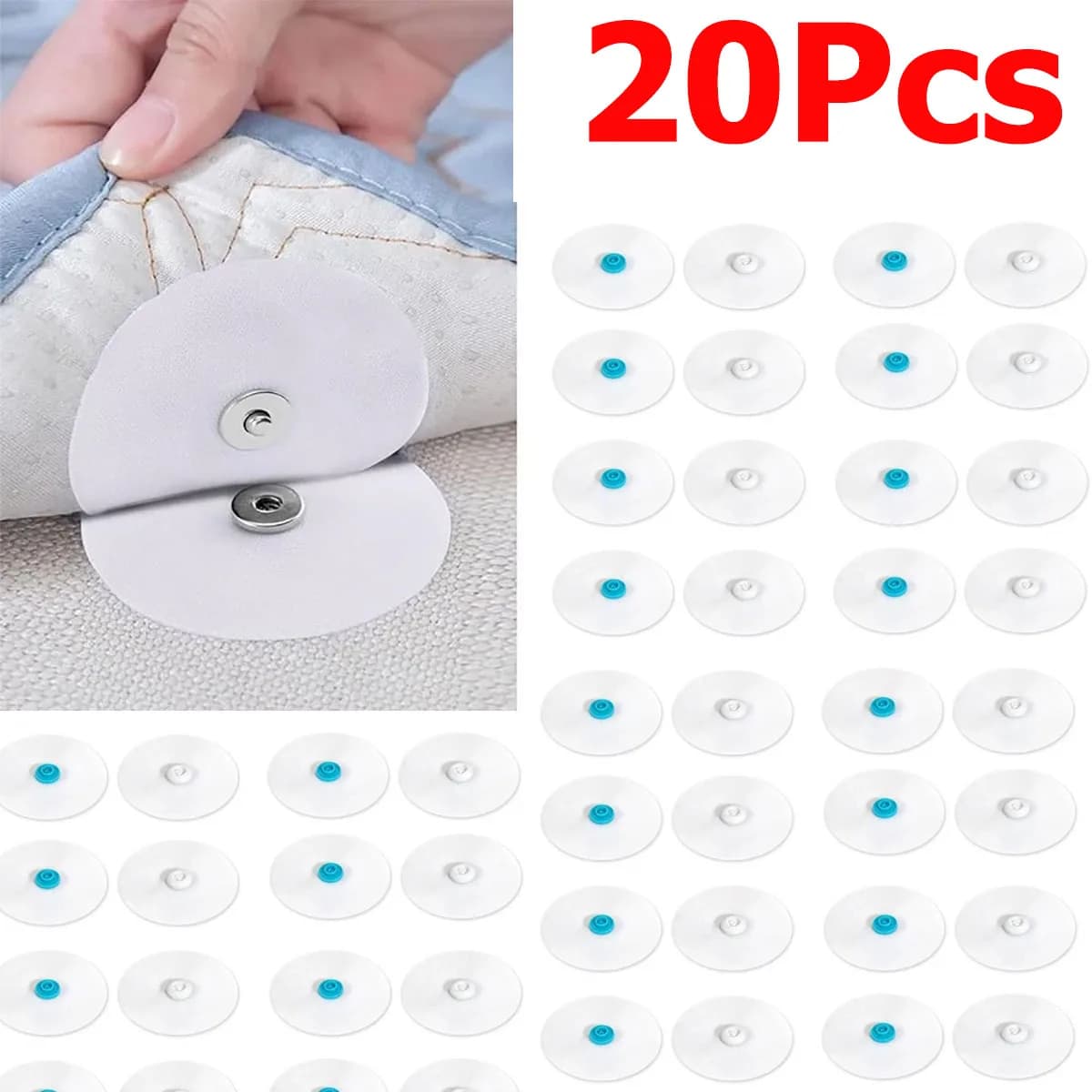 20Pc Copripiumino antiscivolo Scatta Clip Trapunta Angolo Anti Rughe Stiratura Chiusura Biancheria da letto Bottone fisso Cucito Biancheria da letto organizzatore