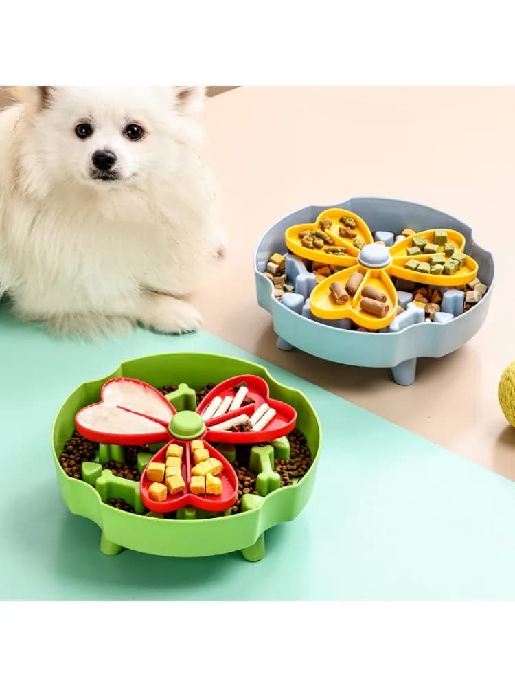 Foldable Slow Feeder Dog Bowl, Anti-Choking Pet Bowl, Non-Slip Cat Food Bowl, Interactive Puzzle Feeder Pet Supplies