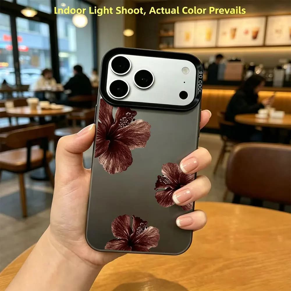 Custodia Protettiva Opaca Fusang con Motivo Floreale per iPhone 17 16 15 14 13 12 11 Pro Xs Max Plus Air Mini XR X 17e 16e