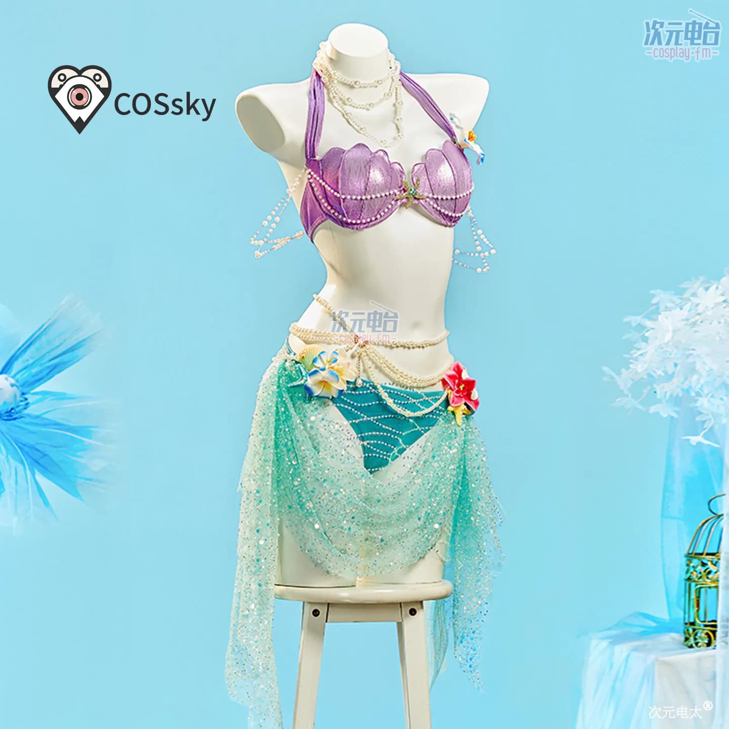 Mermaid Swimsuit Summer Beach Swimwear Cosplay Anime Game women sexy strapless dress Halloween party beach uniform