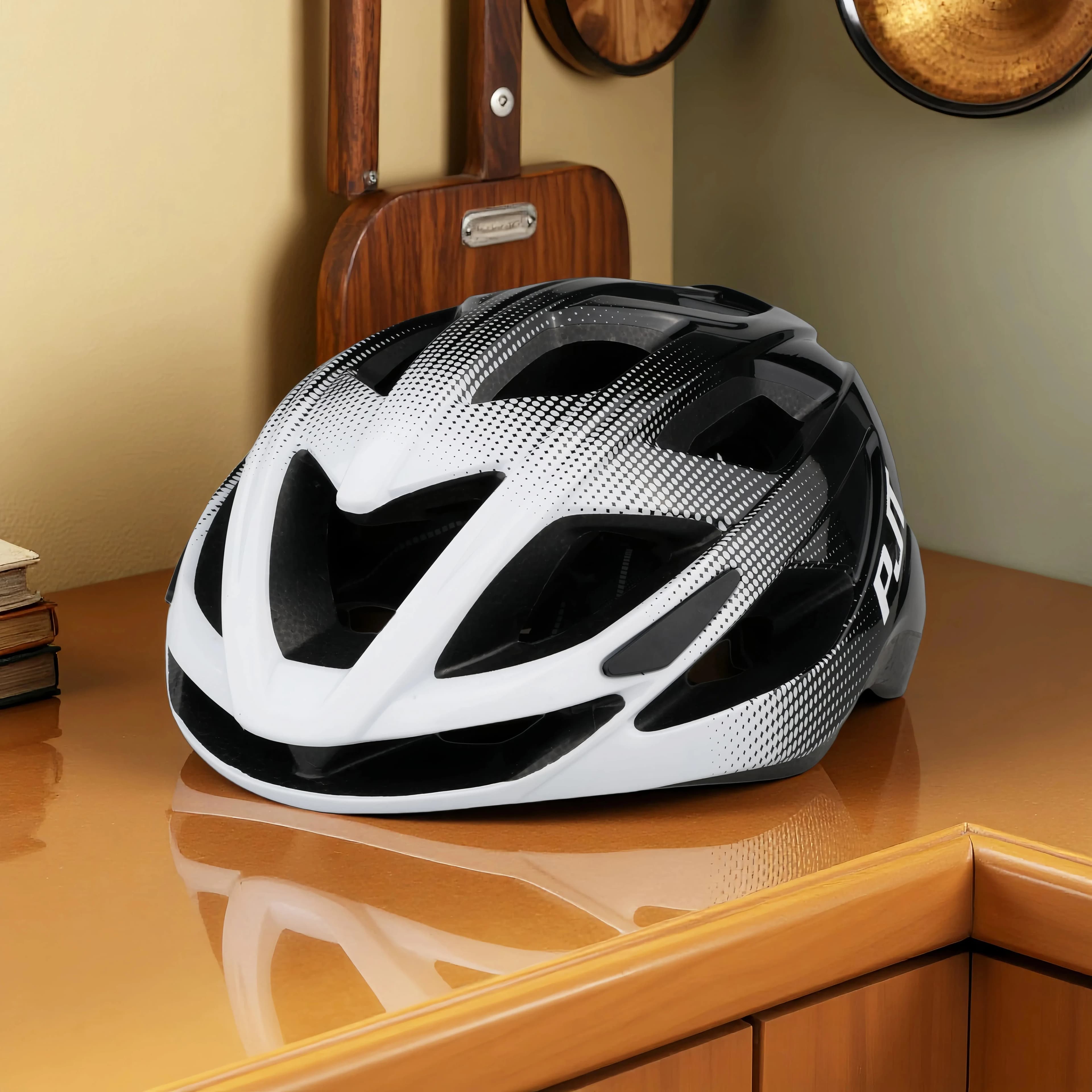 PJT New ultralight cycling helmet Safety cap Bicycle helmet for women Man Racing bike equipment Adult bike helmets MTB road