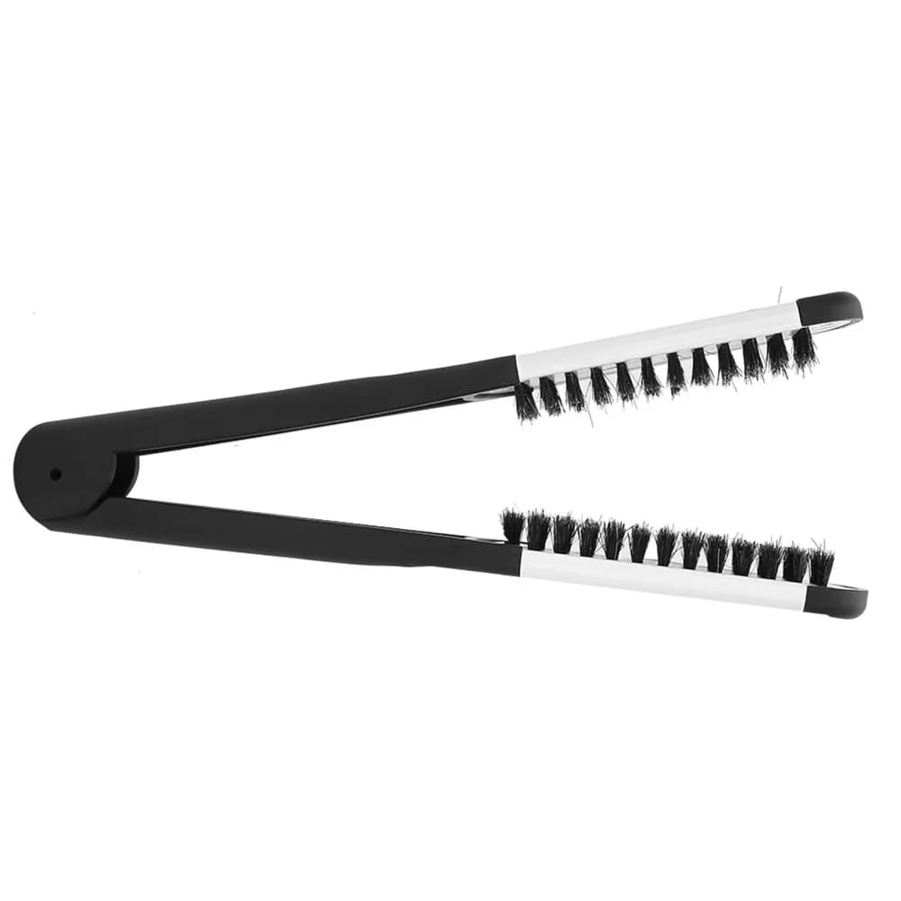 Pettine Antistatico per Lisciare i Capelli, Pettine a Doppia Faccia per Styling, Nero e Bianco, Professionale a Forma di V