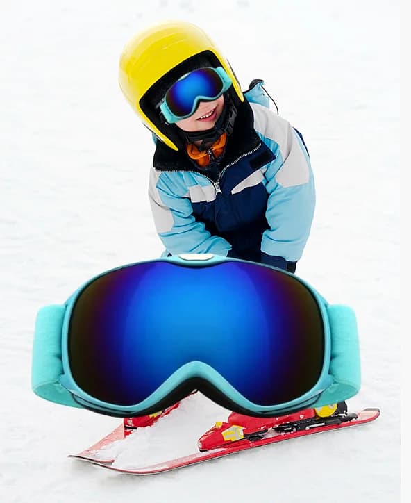 Occhiali da neve per bambini, sport invernali, occhiali da sci, protezione UV, lenti fotocromatiche a doppio strato