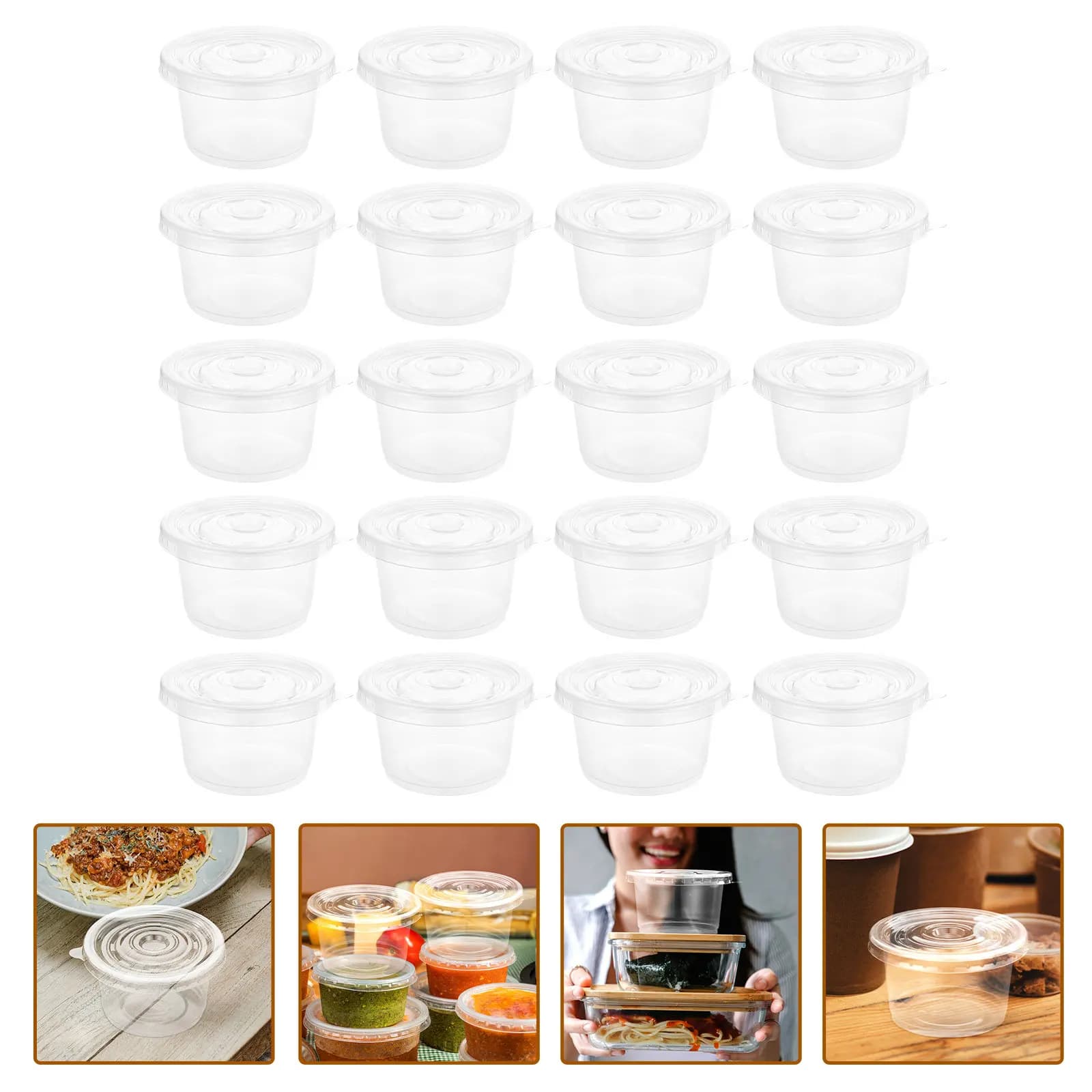 100 bicchieri monouso per zuppa da 8 once, contenitori trasparenti per alimenti da asporto, per porridge, dessert, muffin, gelato, resistenti agli oli