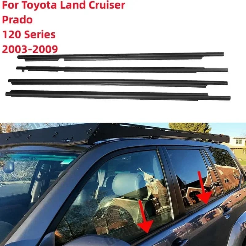 Finestra di automobile Guarnizioni Porta Laterale Modanatura Gomma Trim Cinture di Tenuta per Toyota Land Cruiser Prado 120 Serie 2003-2009