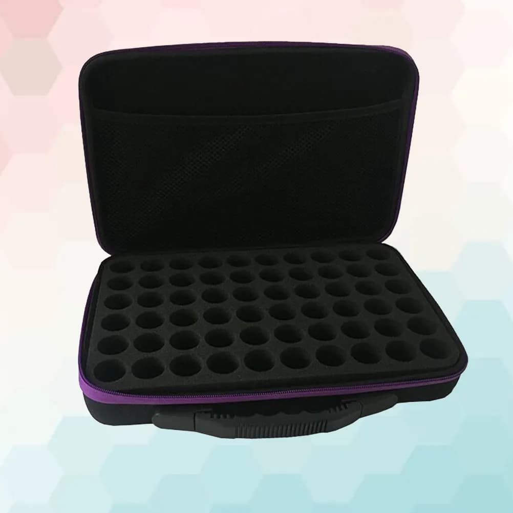 60 Bottle 10Ml Premium Essential Oil Bottle Bag Solid Build Zipper Sealed Portable Travel Storage Box for Aromatherapy