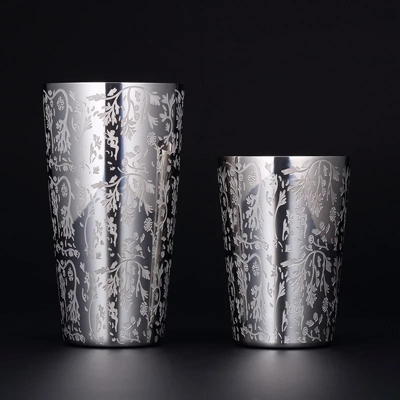 Barware per cocktail Boston Bar Shaker in acciaio inossidabile con incisione da 550 ml/850 ml